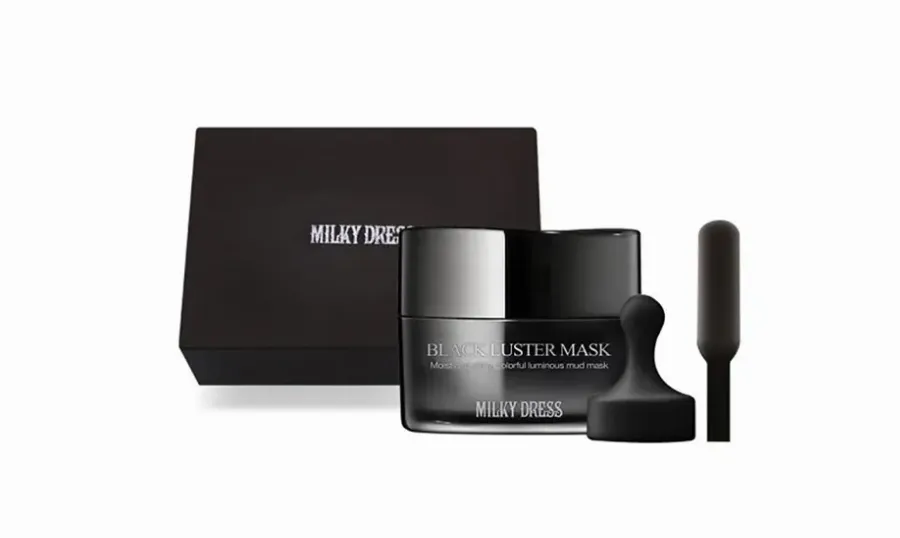 Milky Dress, Black Luster Mask