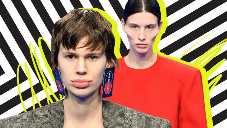 Увеличенные губы и скулы: ода современным бьюти-трендам от Balenciaga