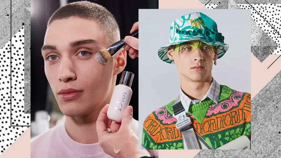 Мужской макияж на показе Dior Men pre-fall 2020