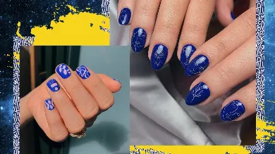 По Pantone: 15 идей модного маникюра в синих тонах на зиму 2020