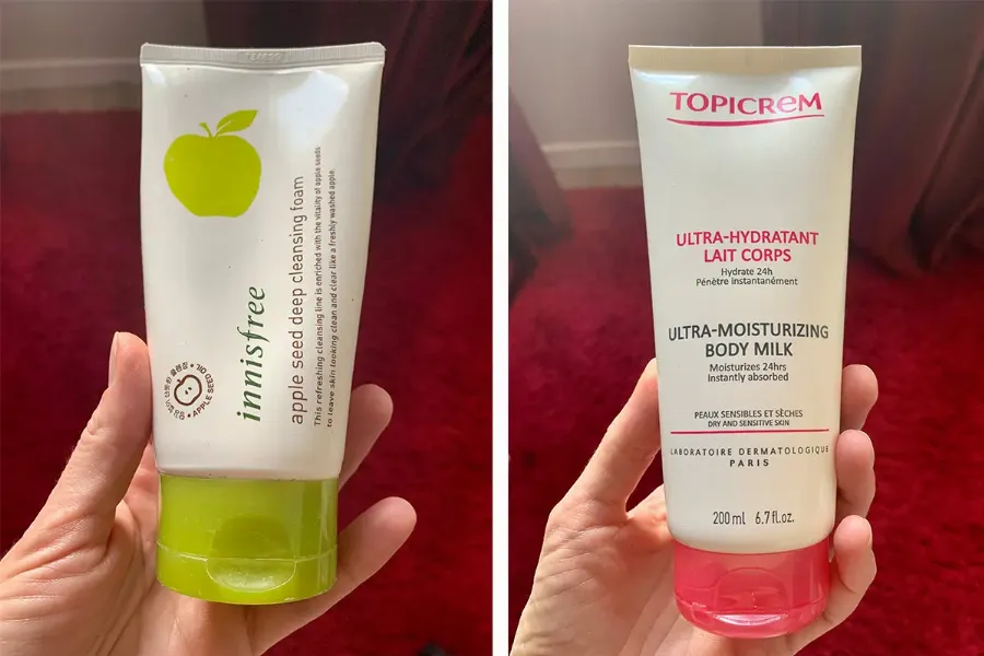 Увлажняющий лосьон Topicream и пенка Innisfree