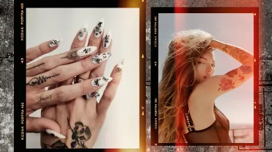 Тату-мастер Sashatattooing выпустила набор татуировок для ногтей
