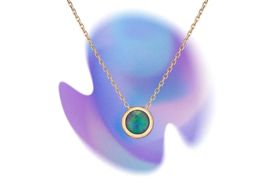 Sova Yellow Gold Necklace with Australian Opal