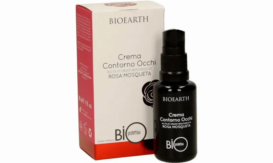 Крем під очі Bioearth із олією чилійської троянди та молочною кислотою